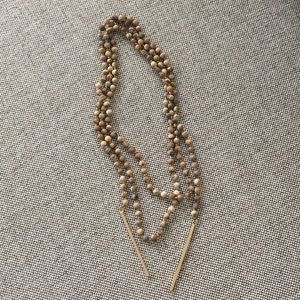 Natural stone beaded wrap necklace